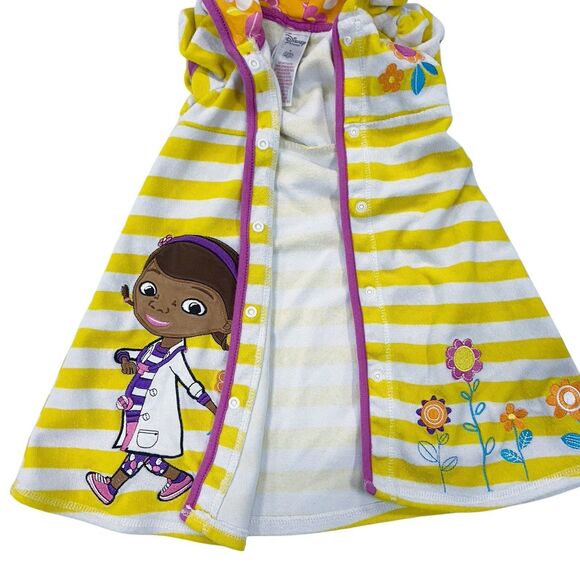 Disney Store Doc McStuffins Girl Swim Hooded Cover Up Terry Robe Toddler Size 3 - Picture 2 of 12